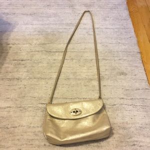 Fossil metallic gold Monica cross body purse